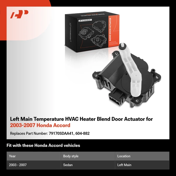 Left Main Temperature HVAC Heater Blend Door Actuator for 2003-2007 Honda Accord