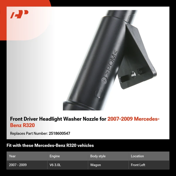 Front Driver Headlight Washer Nozzle for 2007-2009 Mercedes-Benz R320