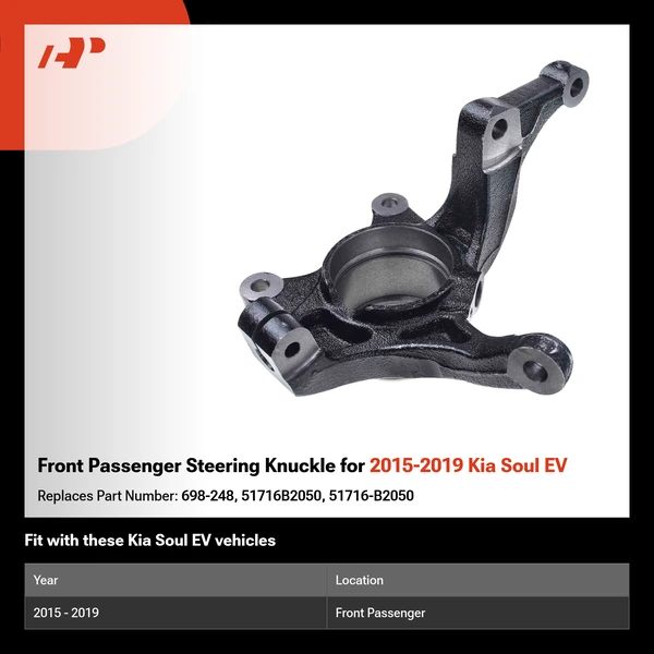 Front Passenger Steering Knuckle for 2015-2019 Kia Soul EV