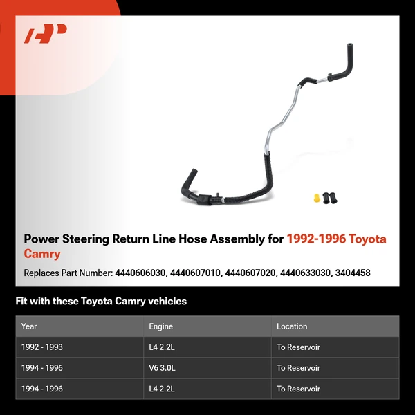 Power Steering Return Line Hose Assembly for 1992-1996 Toyota Camry