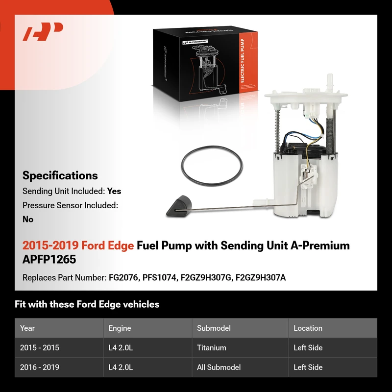 2015-2019 Ford Edge Fuel Pump with Sending Unit A-Premium APFP1265