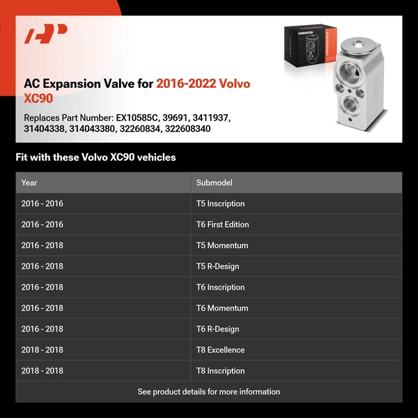 AC Expansion Valve for 2016-2022 Volvo XC90