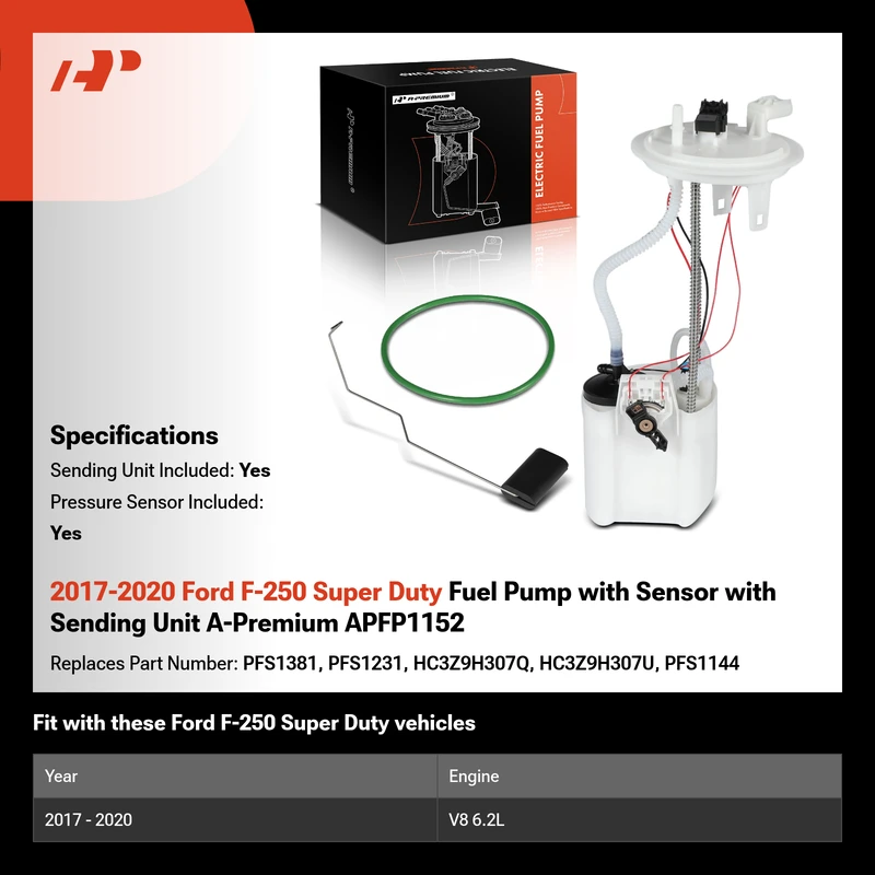 2017-2020 Ford F-250 Super Duty Fuel Pump with Sensor with Sending Unit A-Premium APFP1152