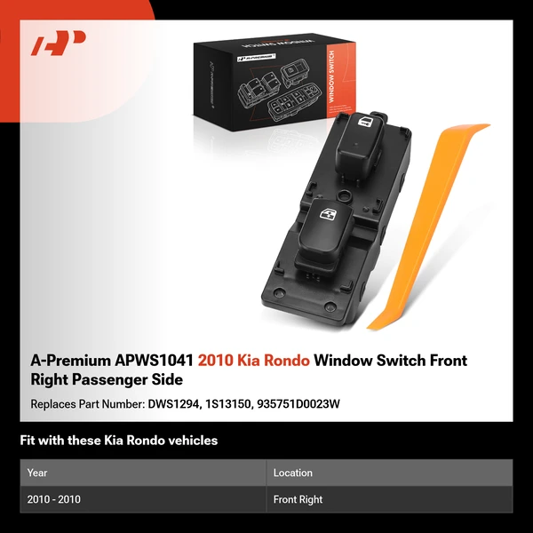 A-Premium APWS1041 2010 Kia Rondo Window Switch Front Right Passenger Side