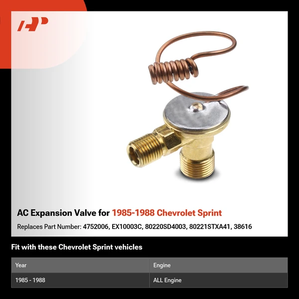 AC Expansion Valve for 1985-1988 Chevrolet Sprint