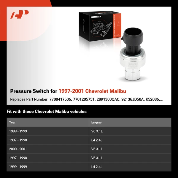 Pressure Switch for 1997-2001 Chevrolet Malibu