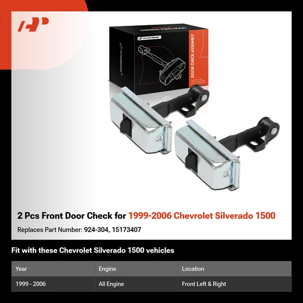 2 Pcs Front Door Check for 1999-2006 Chevrolet Silverado 1500