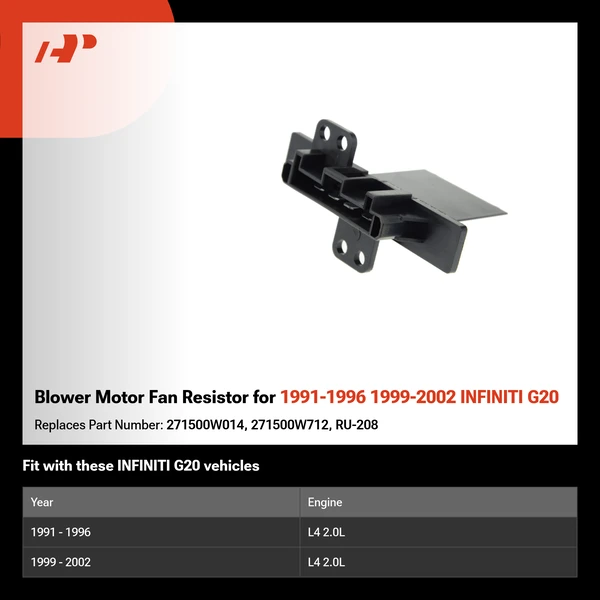 Blower Motor Fan Resistor for 1991-1996 1999-2002 INFINITI G20