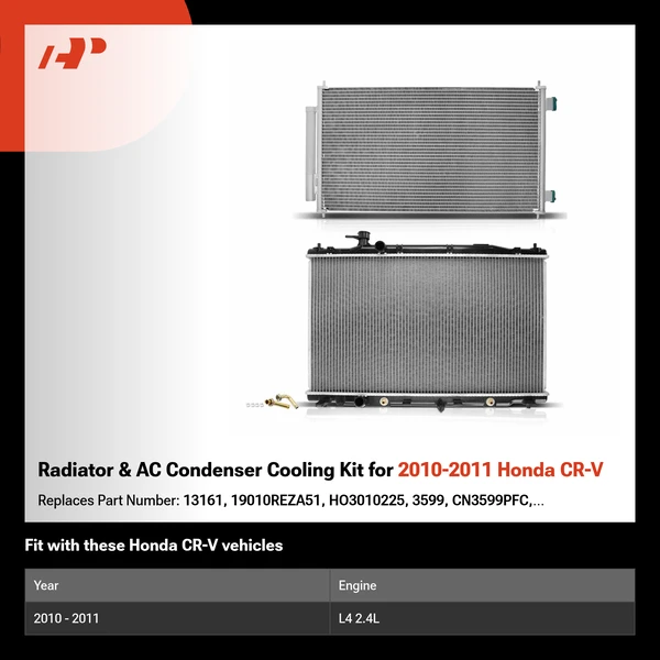 Radiator & AC Condenser Cooling Kit for 2010-2011 Honda CR-V