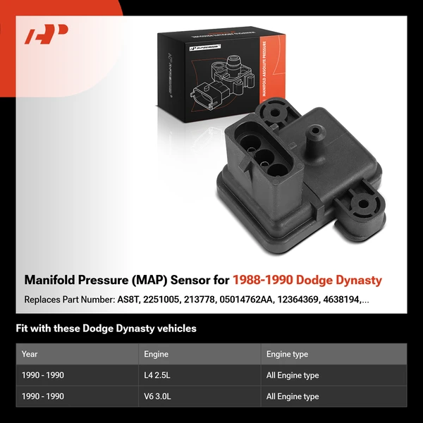 Manifold Pressure (MAP) Sensor for 1988-1990 Dodge Dynasty