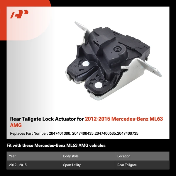Rear Tailgate Lock Actuator for 2012-2015 Mercedes-Benz ML63 AMG