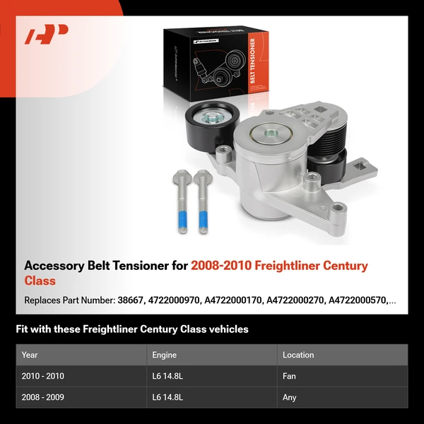 Accessory Belt Tensioner for 2008-2010 Freightliner Century Class