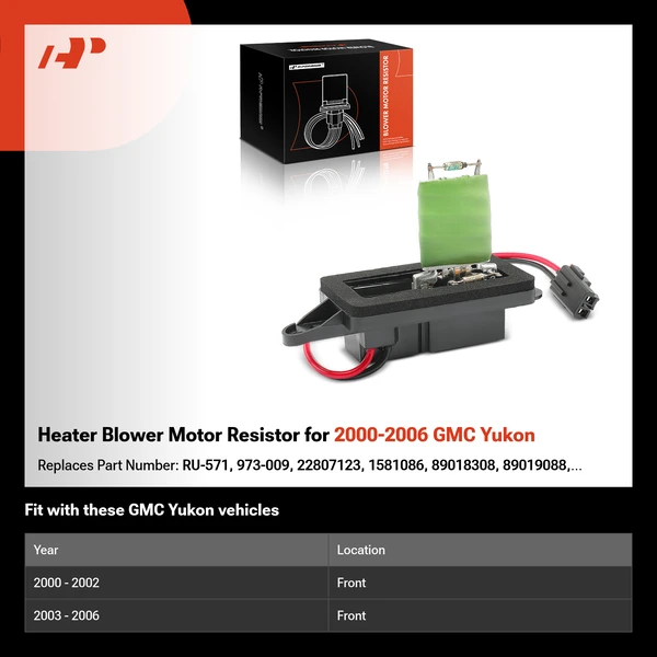 Heater Blower Motor Resistor for 2000-2006 GMC Yukon