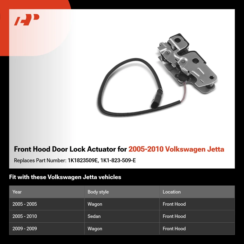 Front Hood Door Lock Actuator for 2005-2010 Volkswagen Jetta