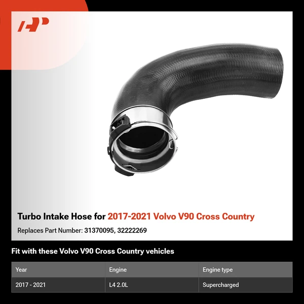 Turbo Intake Hose for 2017-2021 Volvo V90 Cross Country