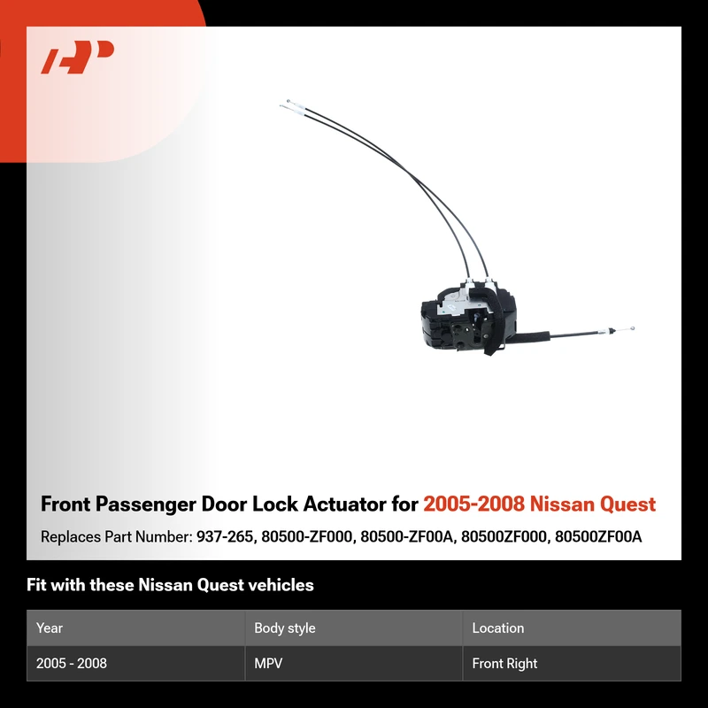 Front Passenger Door Lock Actuator for 2005-2008 Nissan Quest
