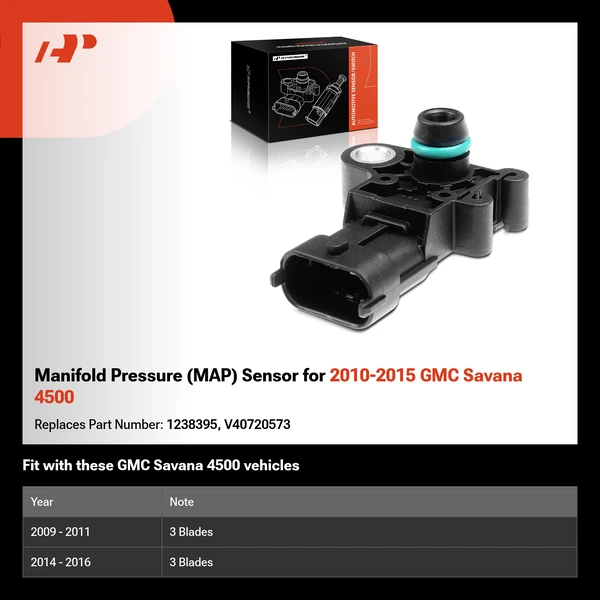 Manifold Pressure (MAP) Sensor for 2010-2015 GMC Savana 4500