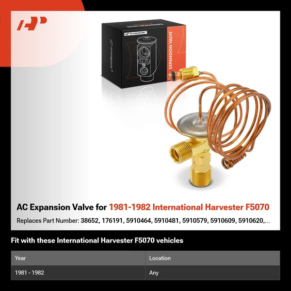 AC Expansion Valve for 1981-1982 International Harvester F5070