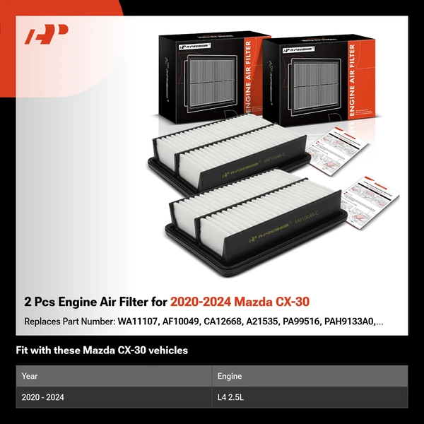 2 Pcs Engine Air Filter for 2020-2024 Mazda CX-30