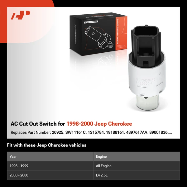 AC Cut Out Switch for 1998-2000 Jeep Cherokee