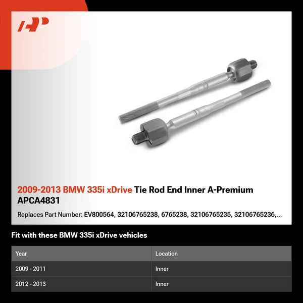 2009-2013 BMW 335i xDrive Tie Rod End Inner A-Premium APCA4831