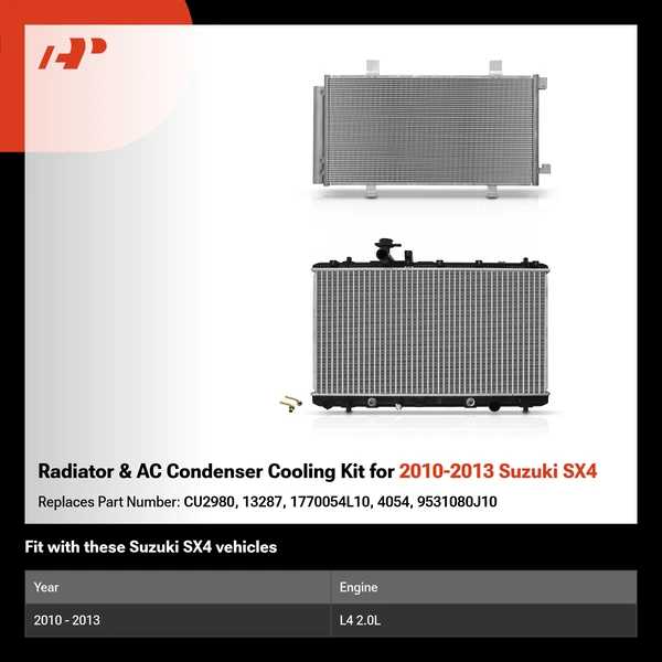 Radiator & AC Condenser Cooling Kit for 2010-2013 Suzuki SX4