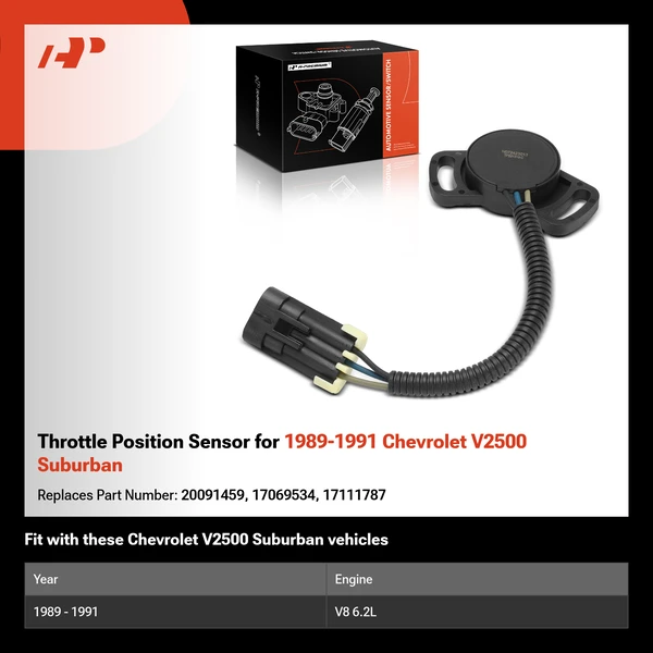 Throttle Position Sensor for 1989-1991 Chevrolet V2500 Suburban