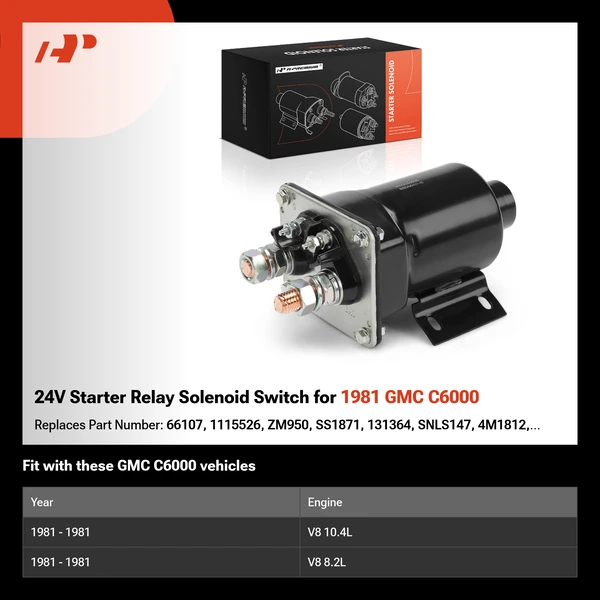 24V Starter Relay Solenoid Switch for 1981 GMC C6000