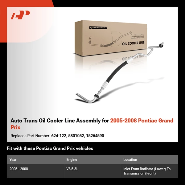 Auto Trans Oil Cooler Line Assembly for 2005-2008 Pontiac Grand Prix