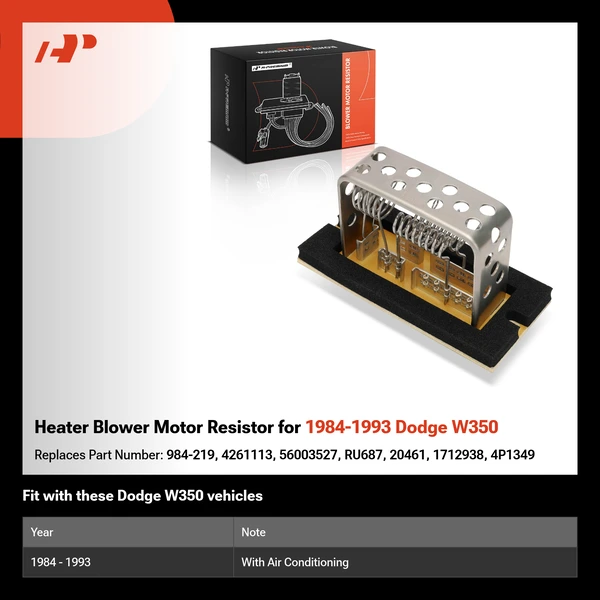 Heater Blower Motor Resistor for 1984-1993 Dodge W350