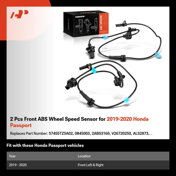 2 Pcs Front ABS Wheel Speed Sensor for 2019-2020 Honda Passport