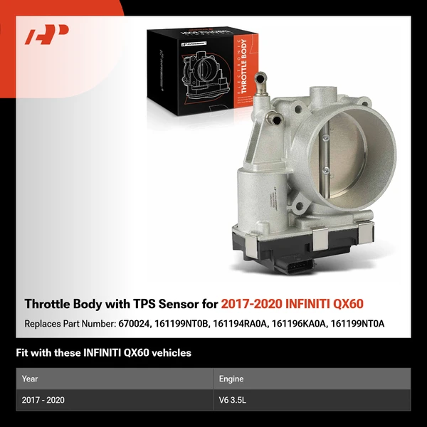 Throttle Body with TPS Sensor for 2017-2020 INFINITI QX60