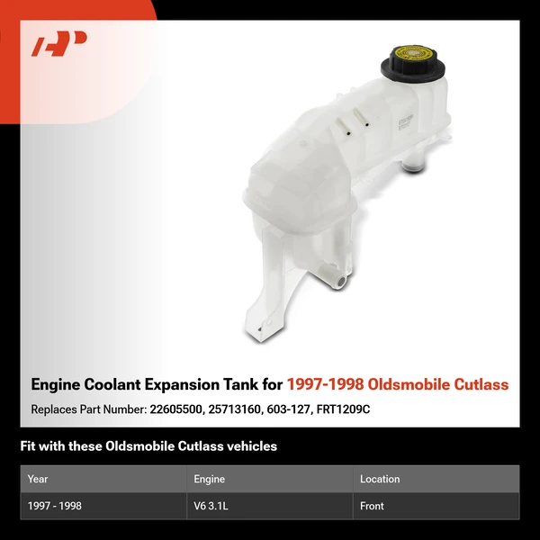 Engine Coolant Expansion Tank for 1997-1998 Oldsmobile Cutlass