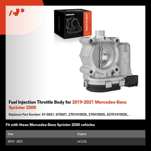 Fuel Injection Throttle Body for 2019-2021 Mercedes-Benz Sprinter 2500