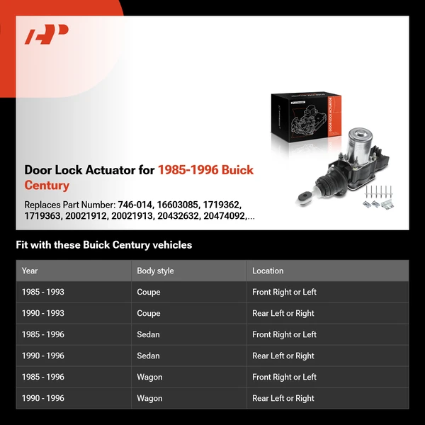 Door Lock Actuator for 1985-1996 Buick Century