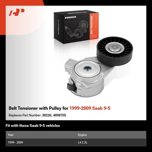 Belt Tensioner with Pulley for 1999-2009 Saab 9-5