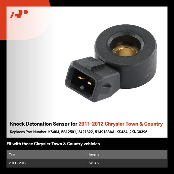 Knock Detonation Sensor for 2011-2012 Chrysler Town & Country