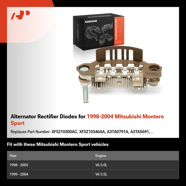 Alternator Rectifier Diodes for 1998-2004 Mitsubishi Montero Sport
