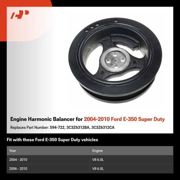 Engine Harmonic Balancer for 2004-2010 Ford E-350 Super Duty