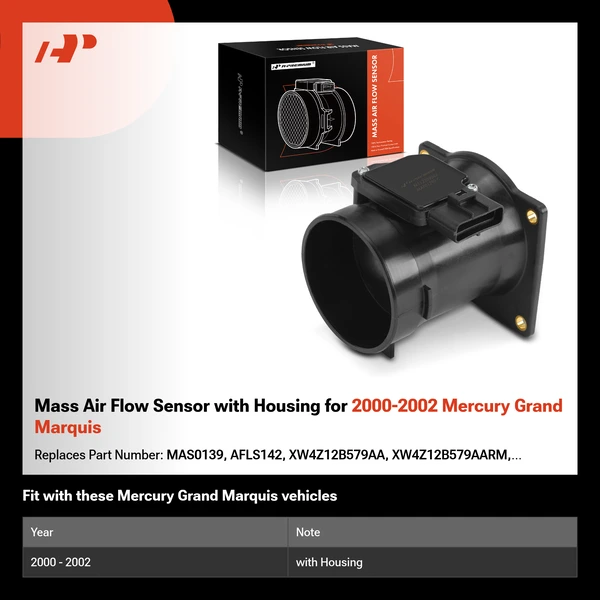 Mass Air Flow Sensor with Housing for 2000-2002 Mercury Grand Marquis