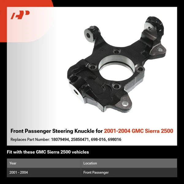 Front Passenger Steering Knuckle for 2001-2004 GMC Sierra 2500