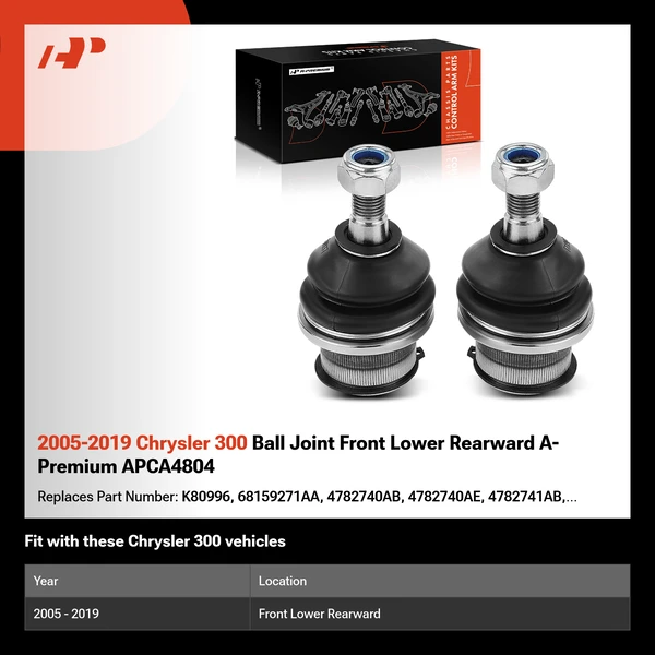 2005-2019 Chrysler 300 Ball Joint Front Lower Rearward A-Premium APCA4804