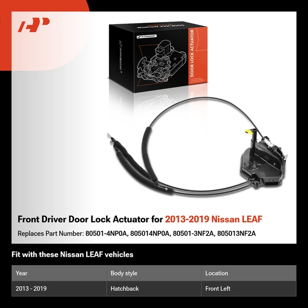 Front Driver Door Lock Actuator for 2013-2019 Nissan LEAF