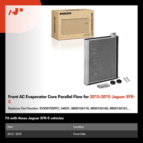 Front AC Evaporator Core Parallel Flow for 2013-2015 Jaguar XFR-S
