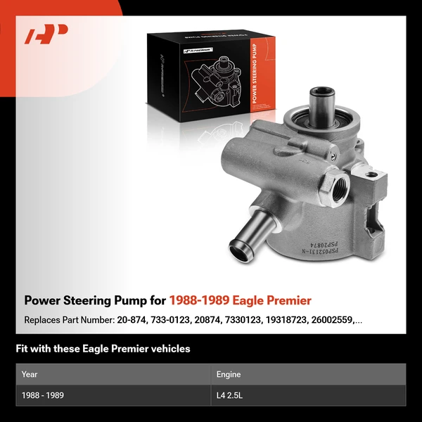 Power Steering Pump for 1988-1989 Eagle Premier