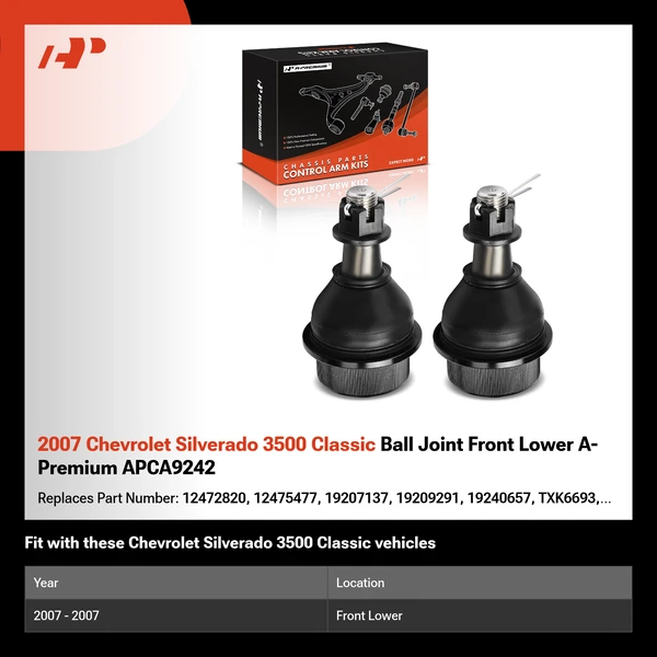 2007 Chevrolet Silverado 3500 Classic Ball Joint Front Lower A-Premium APCA9242