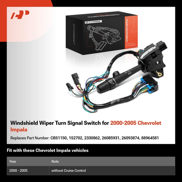 Windshield Wiper Turn Signal Switch for 2000-2005 Chevrolet Impala