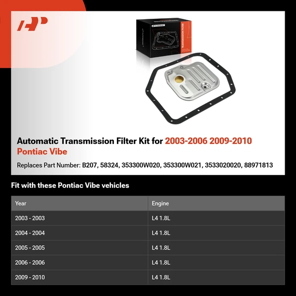 Automatic Transmission Filter Kit for 2003-2006 2009-2010 Pontiac Vibe