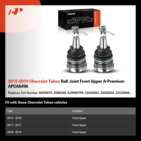 2015-2019 Chevrolet Tahoe Ball Joint Front Upper A-Premium APCA6496