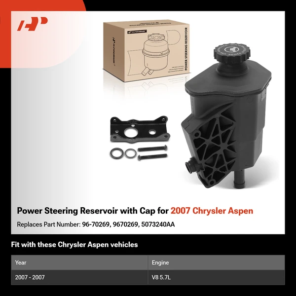 Power Steering Reservoir with Cap for 2007 Chrysler Aspen